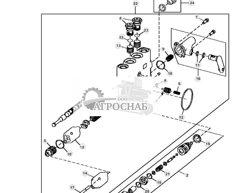 Секция клапана подъема левого ножевого полотна, стандартные органы управления - ST3609 571.jpg